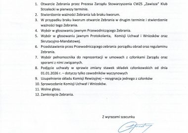 Nadzwyczajne Walne Zgromadzenie Członków Stowarzyszenia